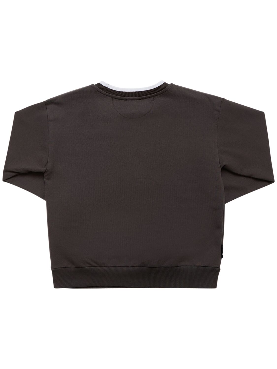 Shop Monnalisa Printed Cotton Crewneck Sweatshirt In Grey