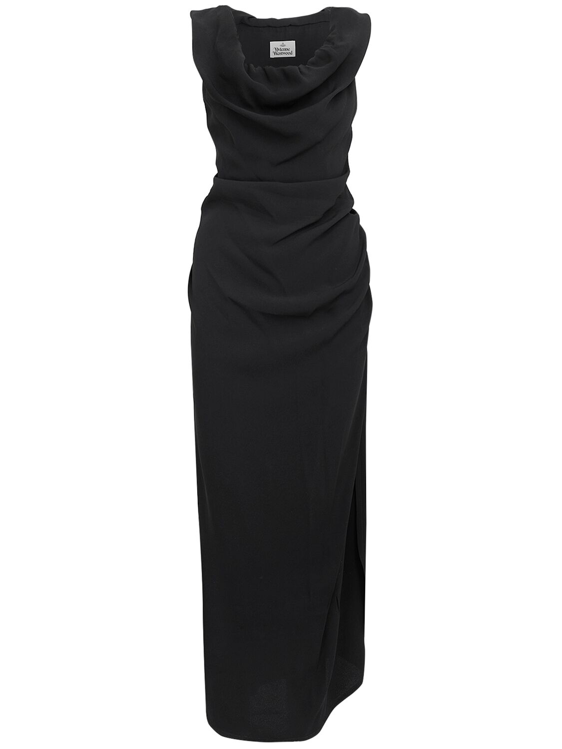 Shop Vivienne Westwood Ginnie Draped Cady Long Dress In Black