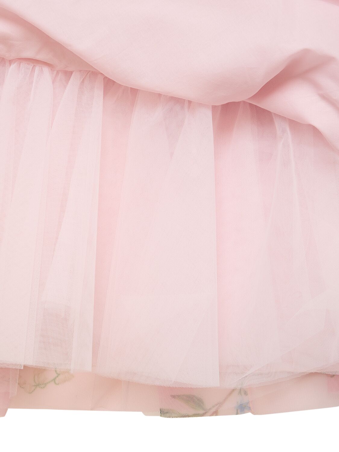 MONNALISA PRINTED TULLE DRESS W/BELT 