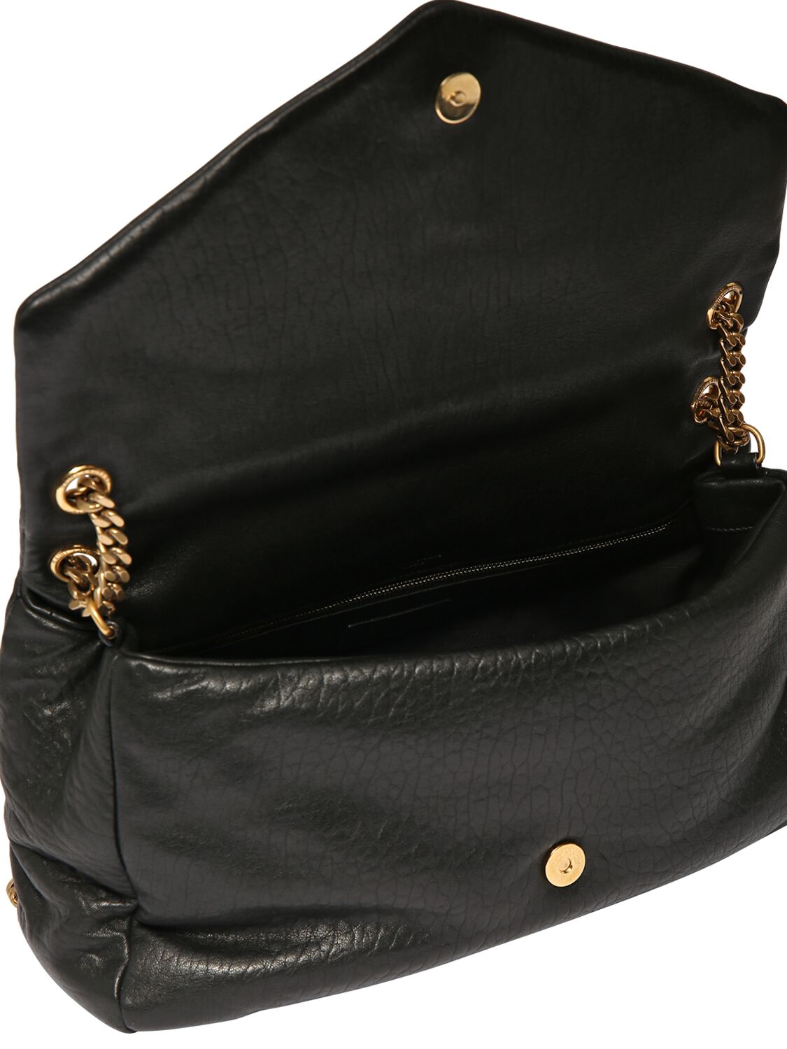 Shop Saint Laurent Large Calypso Leather Chain Bag In Black