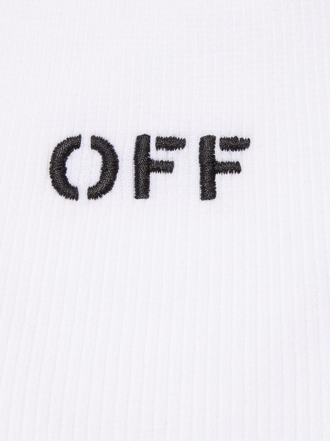 Shop Off-white Logo Cotton Blend Crop Top In White