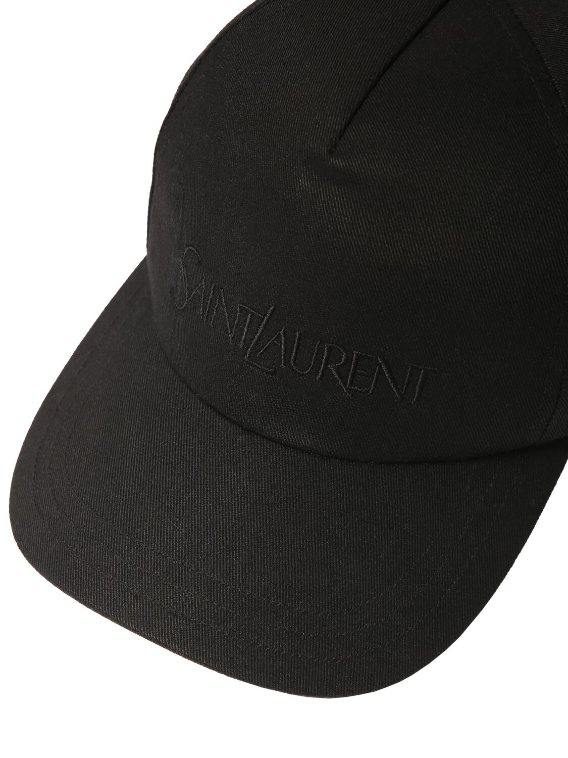 Shop Saint Laurent Cotton Baseball Cap In Black
