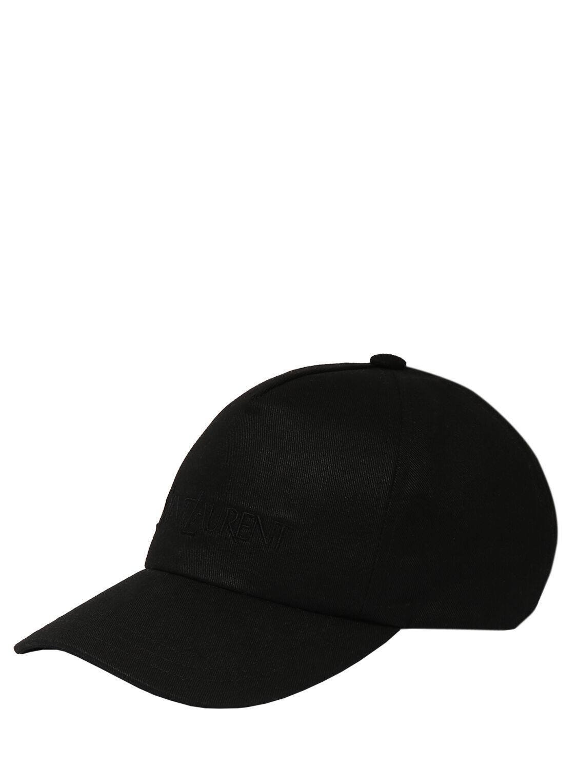 Shop Saint Laurent Cotton Baseball Cap In Black