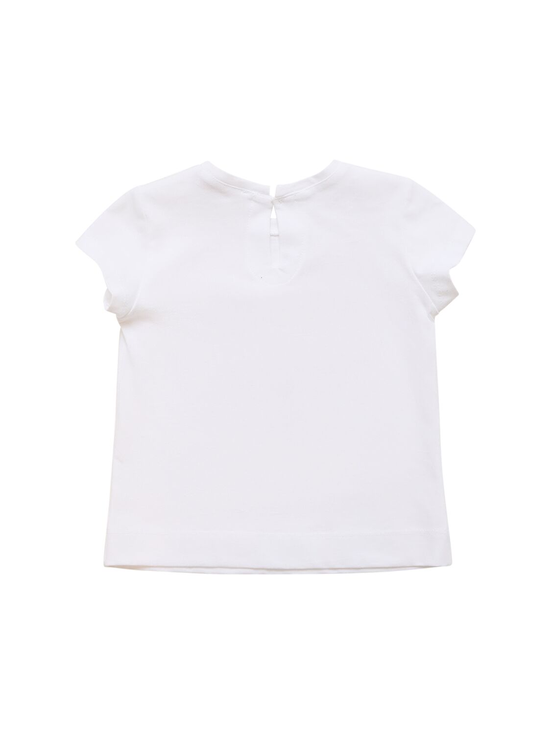 Shop Monnalisa Printed Cotton Jersey T-shirt In White