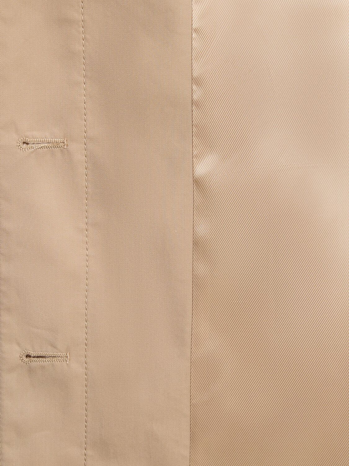 Shop Gucci Cotton Blend Gabardine Coat In Kamel Multi