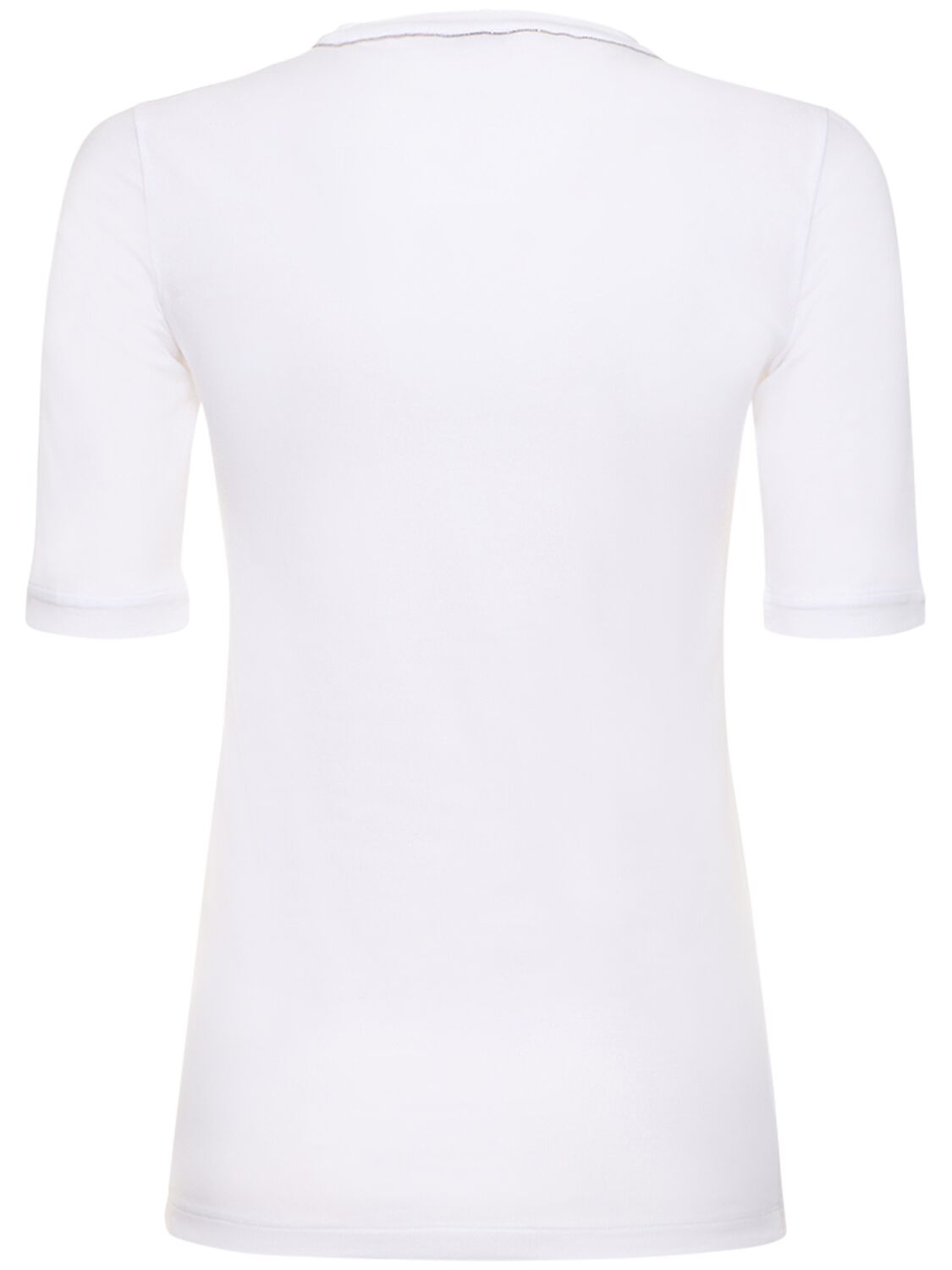 Shop Brunello Cucinelli Stretch Jersey T-shirt In White