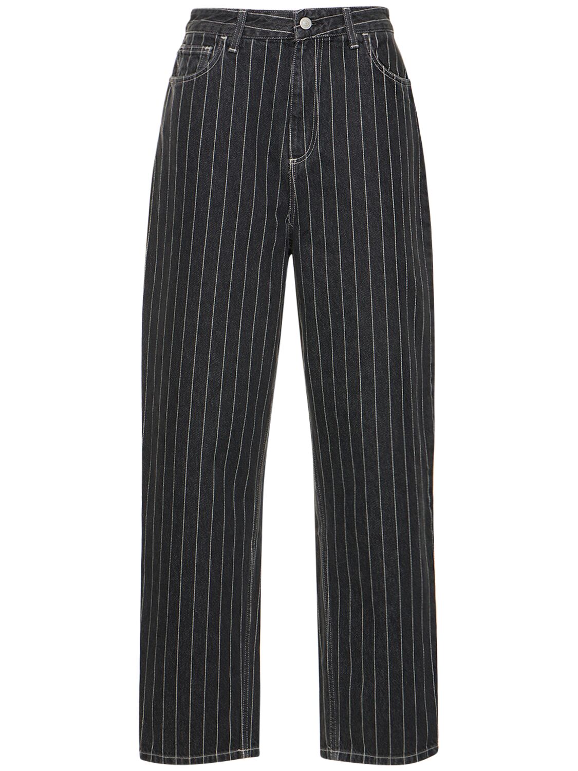 Carhartt Orlean Striped Denim Pants In Black,white