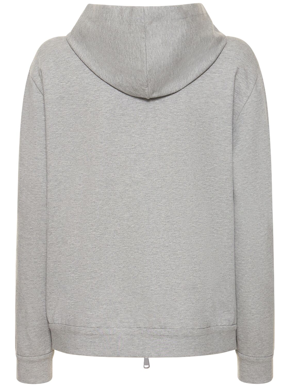 Shop Brunello Cucinelli Cotton Jersey Zip Hoodie In Grey