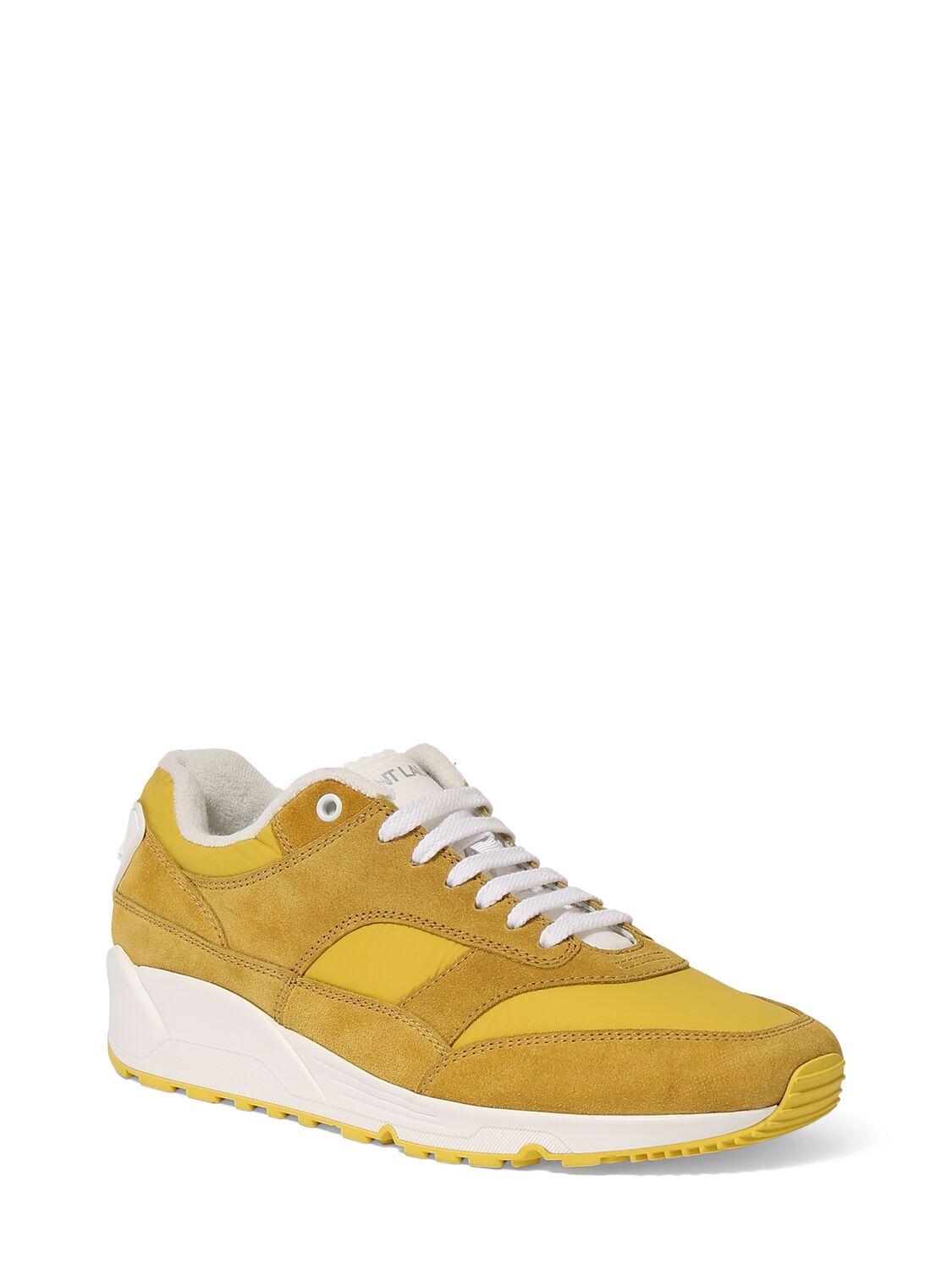 Shop Saint Laurent Bump Leather Sneakers In Mustard Yellow