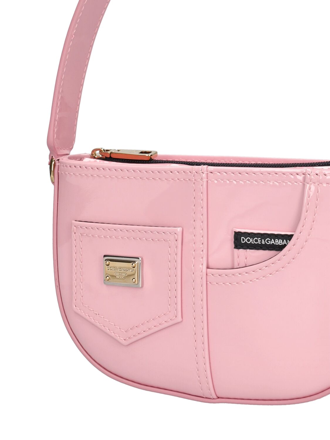 Shop Dolce & Gabbana Patent Leather Shoulder Bag In Pink
