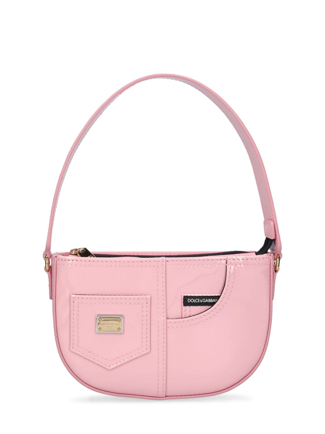Dolce & Gabbana Kids' Patent Leather Shoulder Bag In Pink