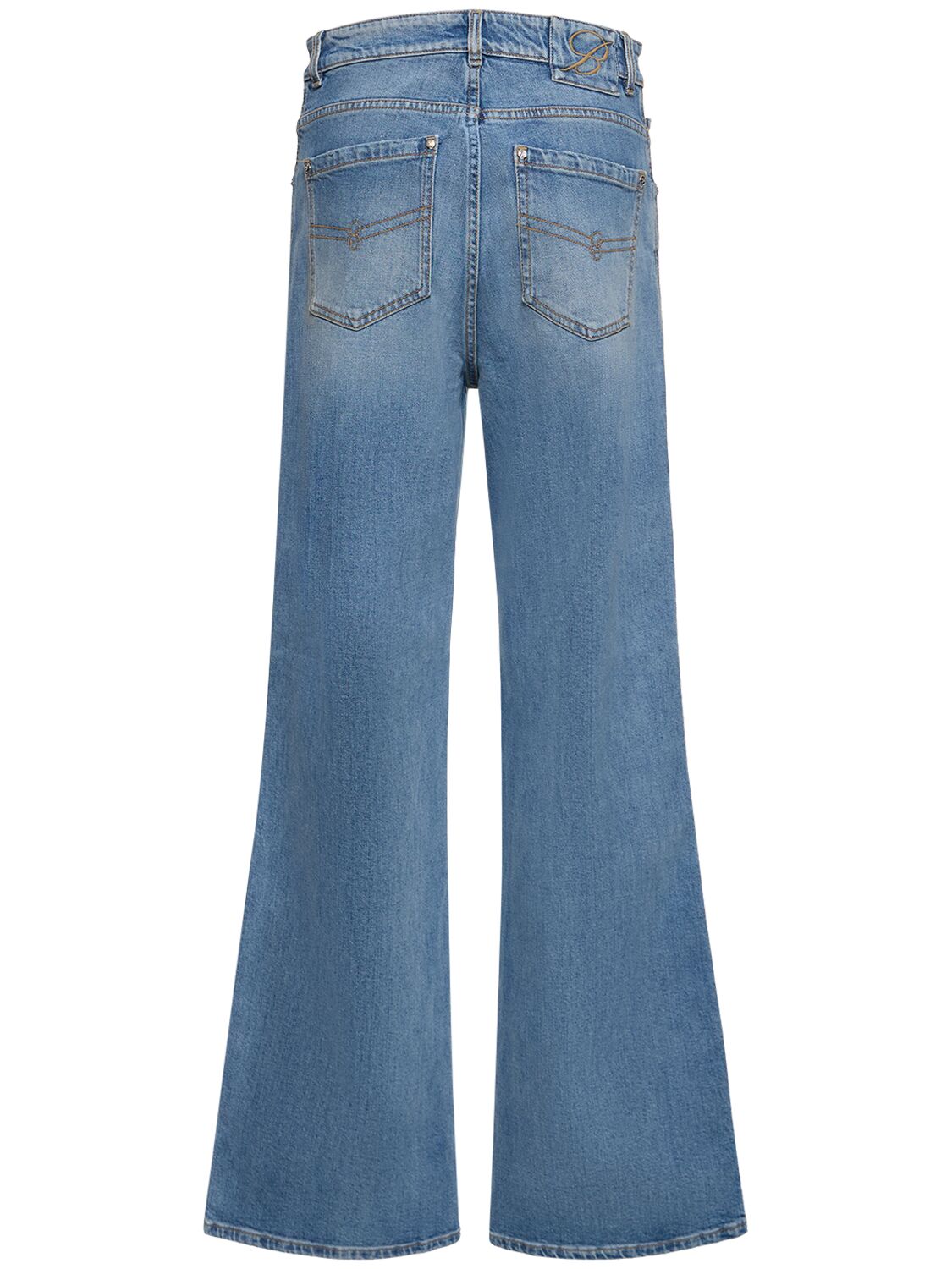 Shop Blumarine Denim Wide Jeans In Blue