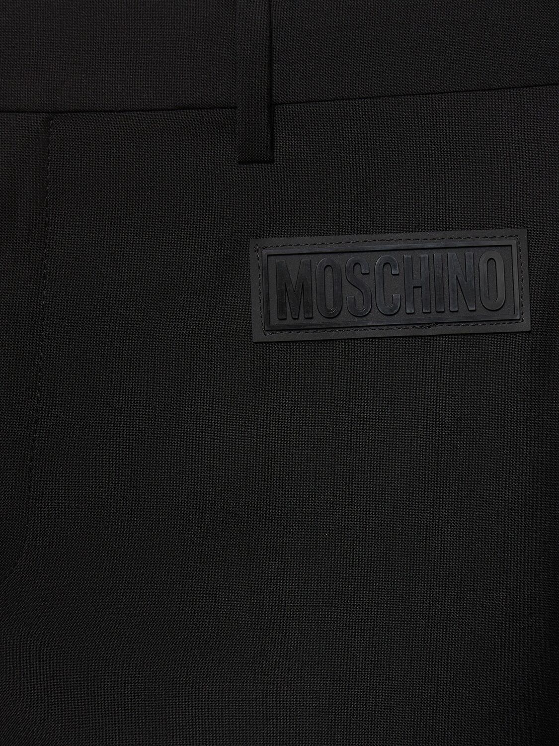 Shop Moschino Wool Formal Pants In Black