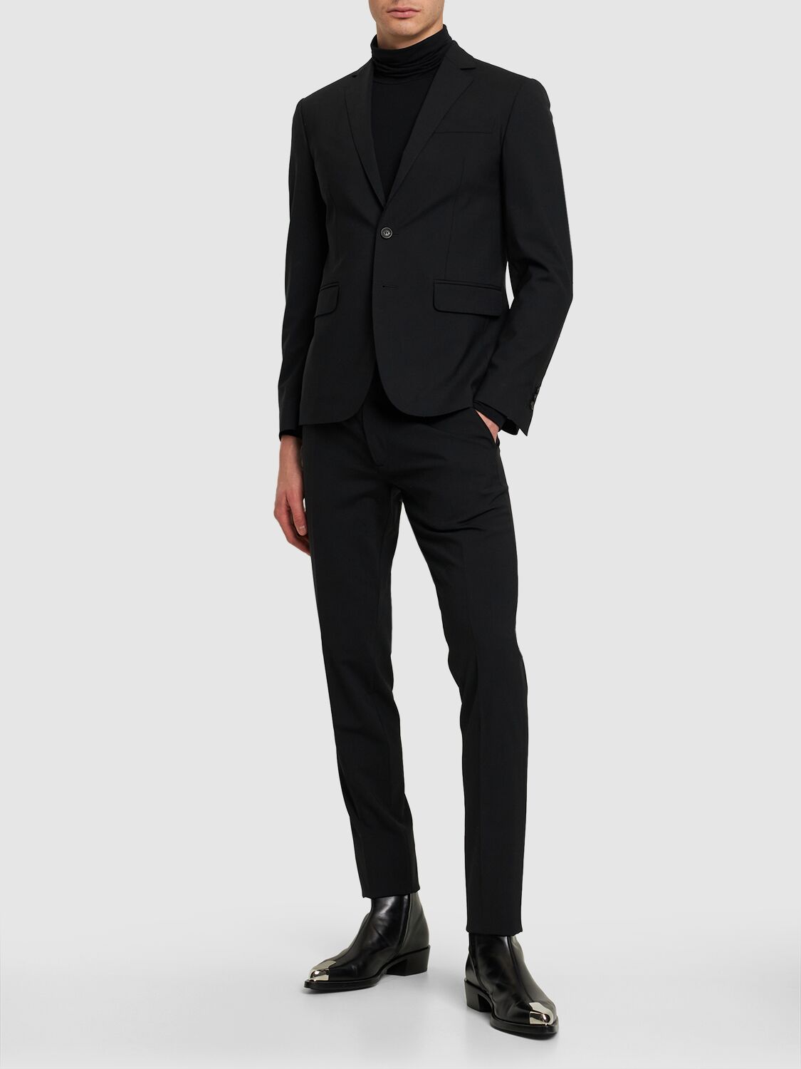 Shop Dsquared2 Paris Fit Single Breasted Wool Suit In Schwarz