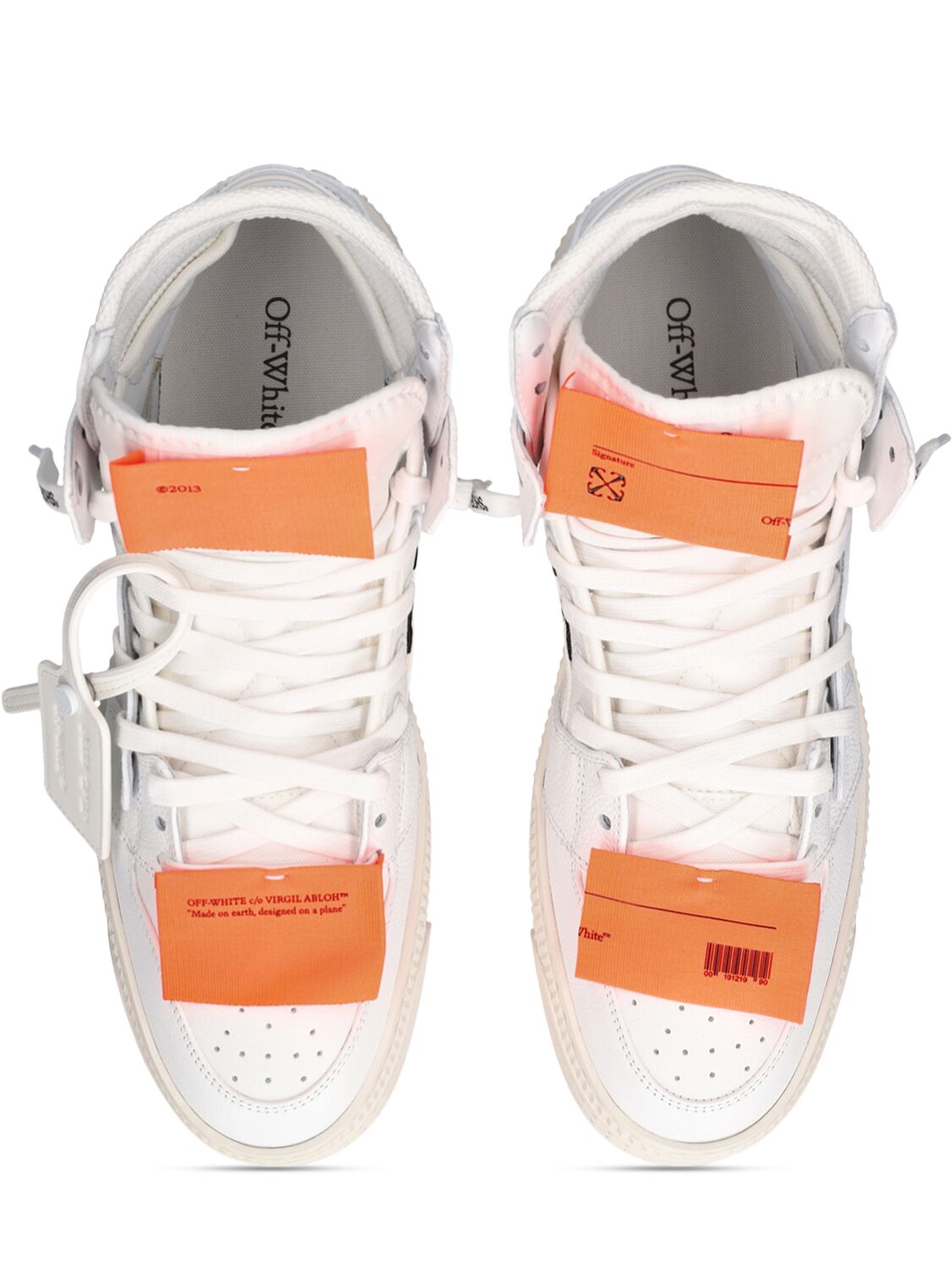 Shop Off-white 20mm 3.0 Off Court Leather Shoes In White,orange