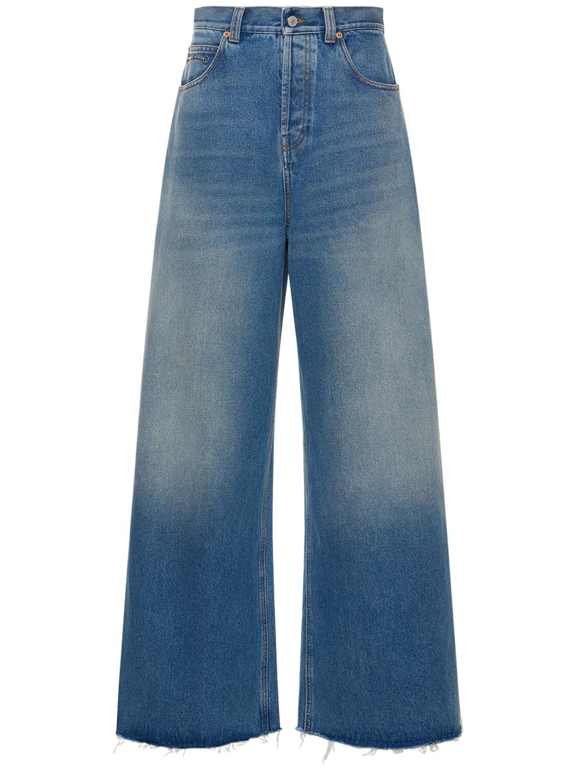 Gucci Horsebit High-rise Wide-leg Jeans In Blue