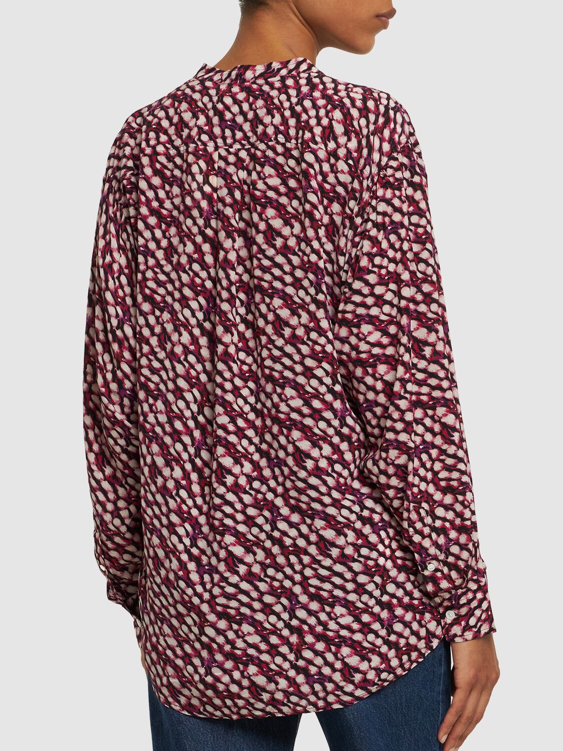 Shop Marant Etoile Catchell Printed Viscose Shirt In Raspberry,multi