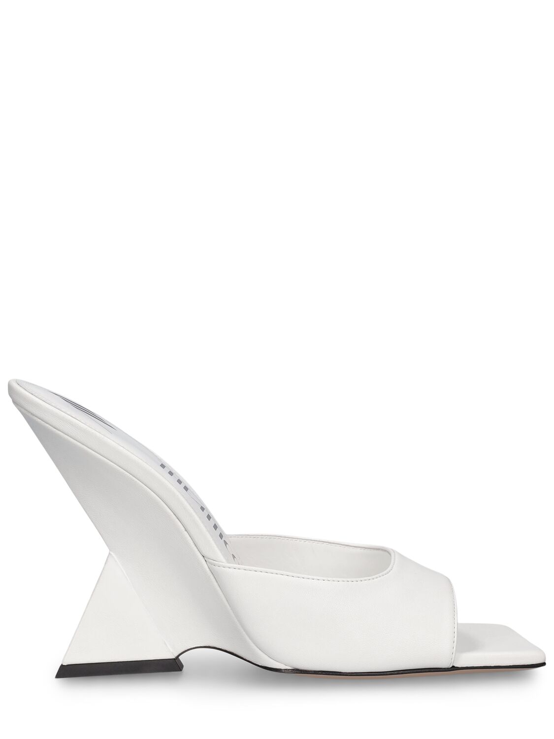 Shop Attico 105mm Cheope Leather Mules In White
