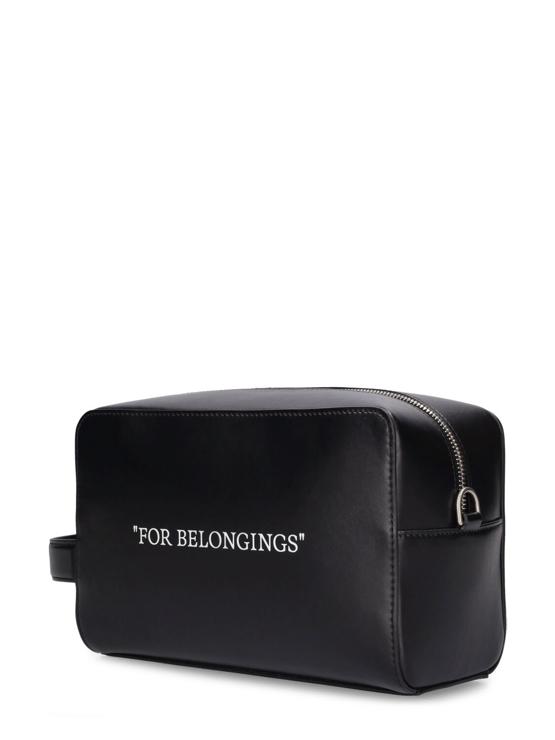 Shop Off-white Quote Bookish Leather Toiletry Bag In Black