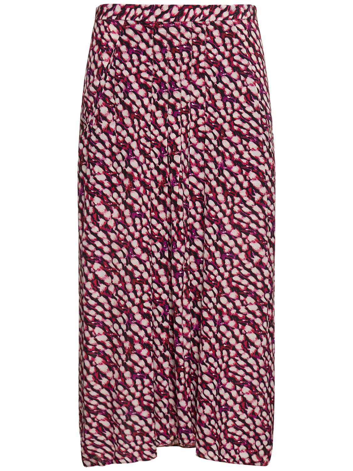 Marant Etoile Eolia Printed Viscose Long Skirt In Multi Fuchsia