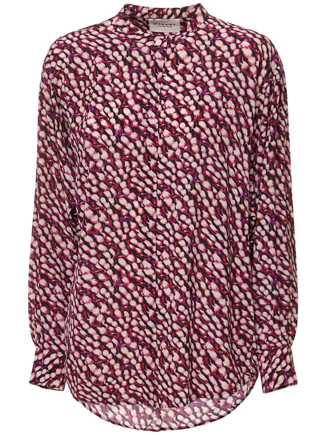 Marant Etoile Catchell Printed Viscose Shirt In Raspberry,multi