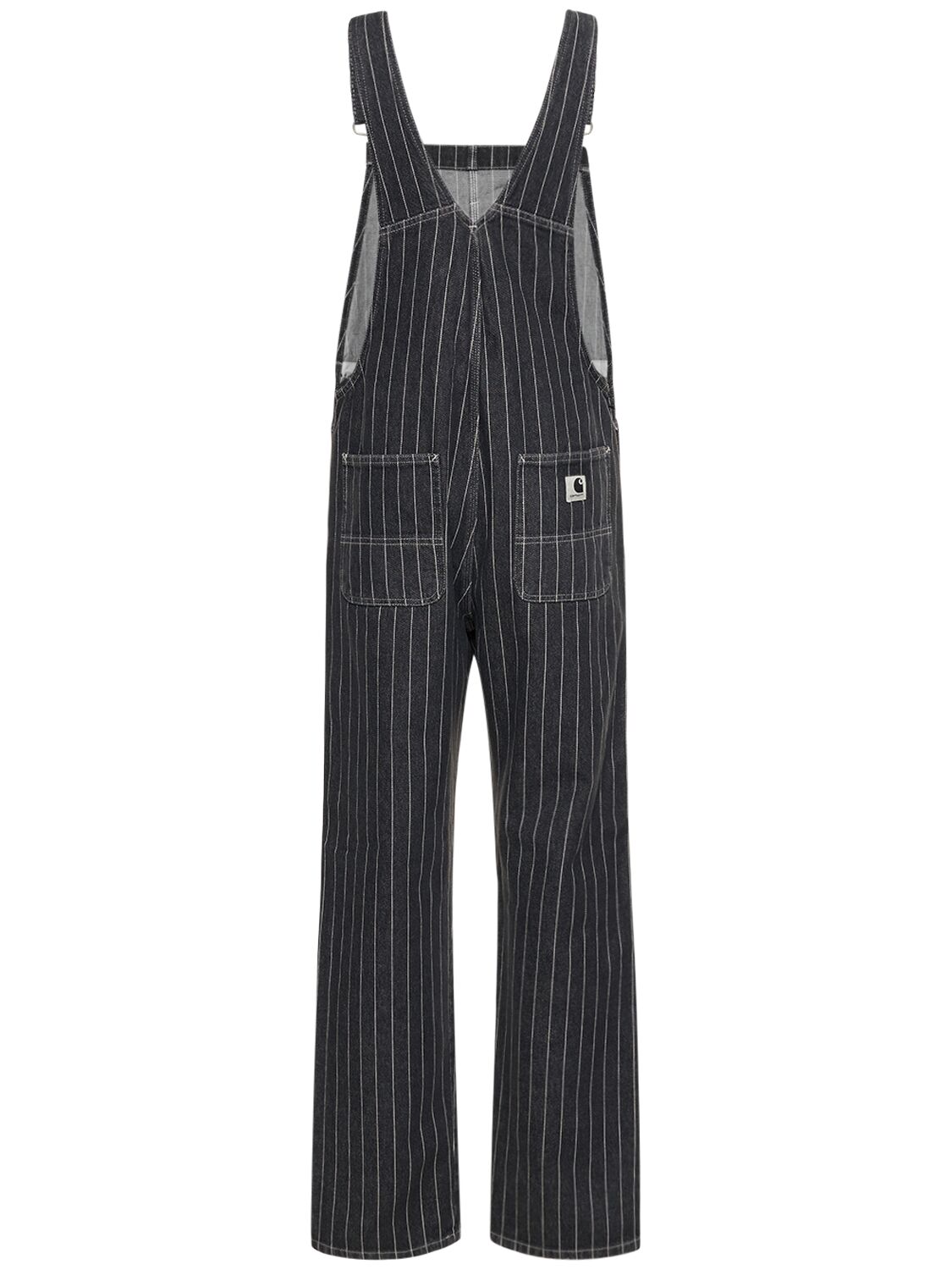 Shop Carhartt Orlean Bib Straight Overalls In Stripe Black
