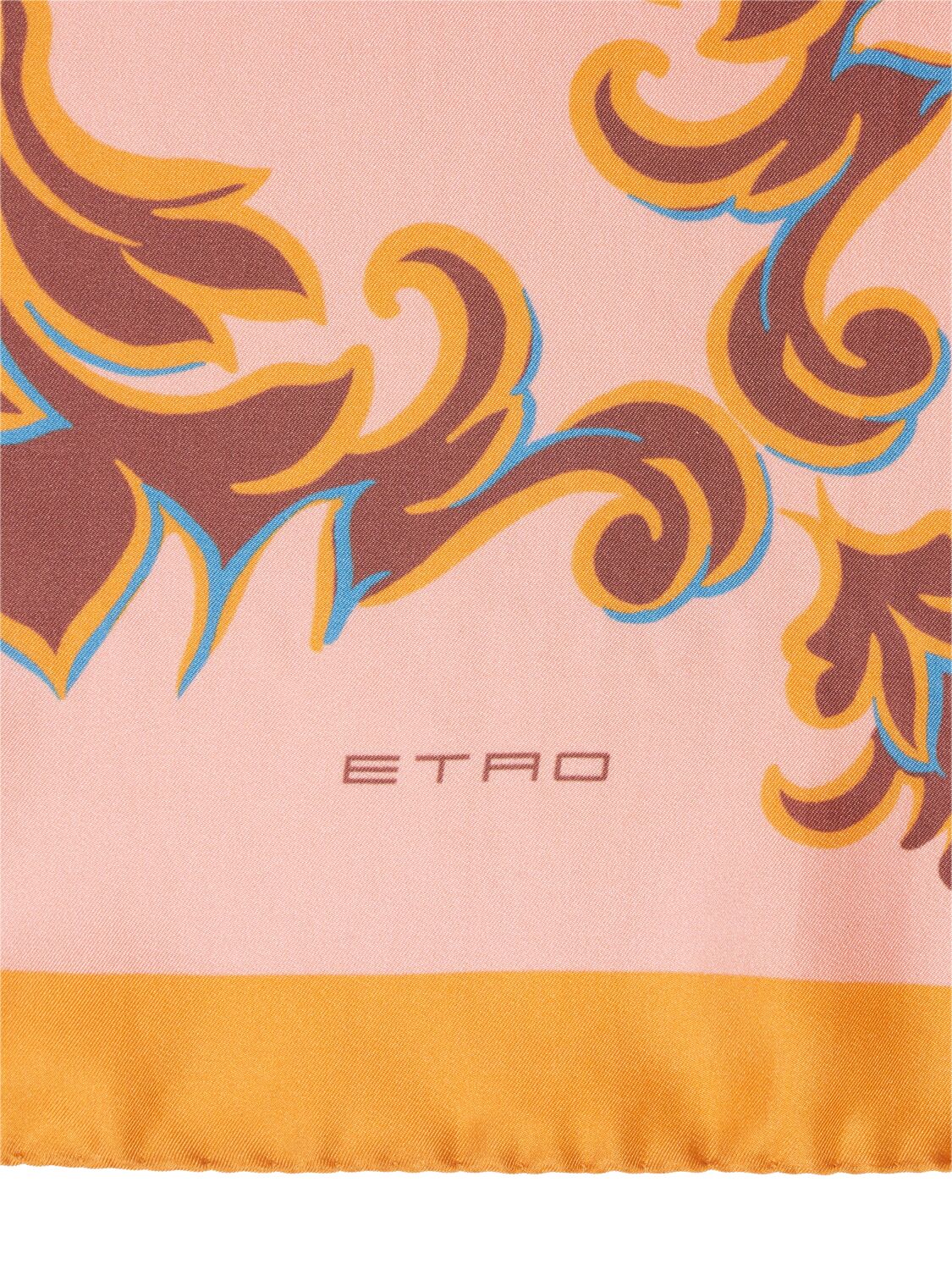 Shop Etro Printed Silk Foulard In Pink
