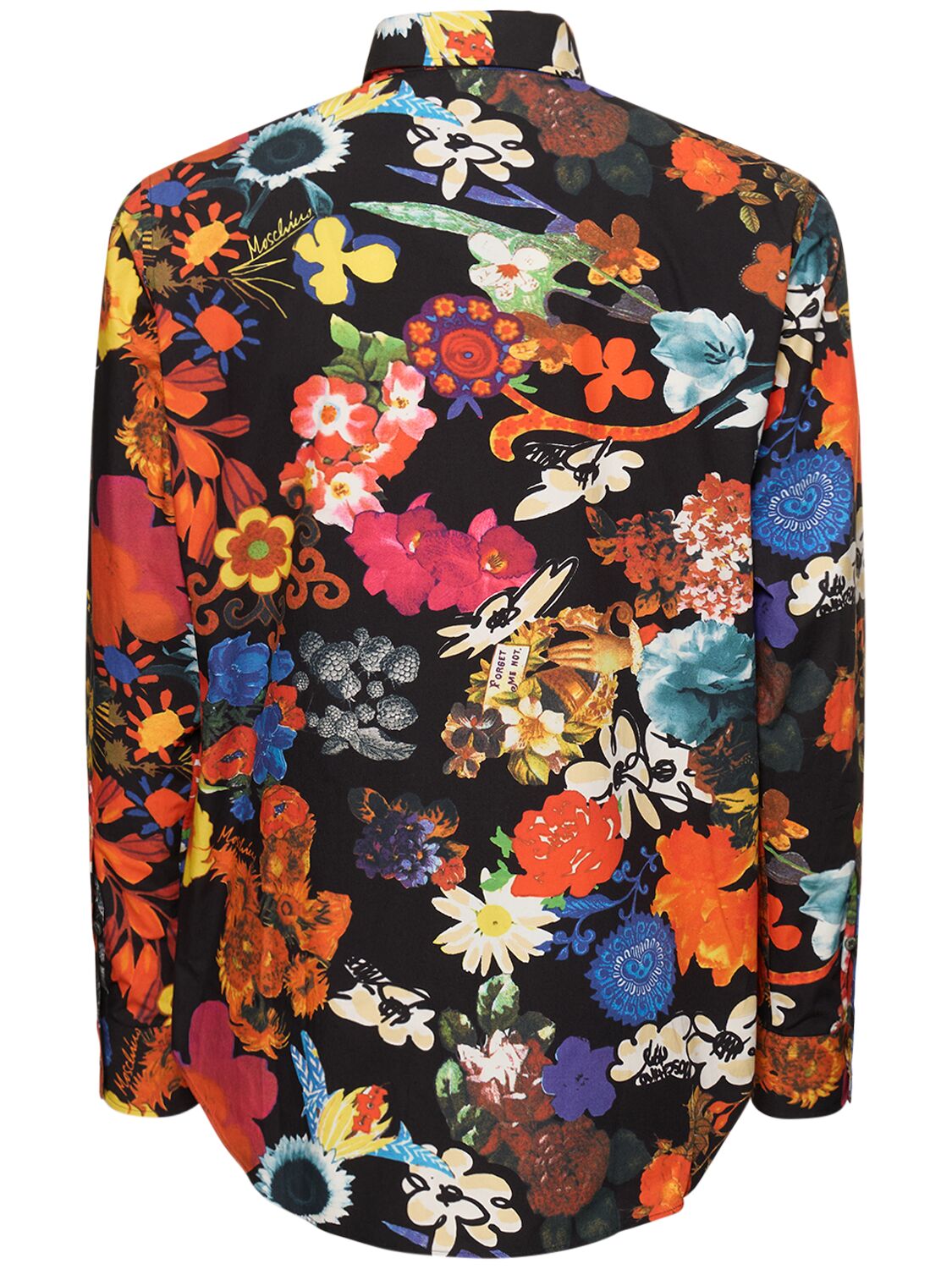 Shop Moschino Flower Print Cotton Poplin Shirt In Multicolor