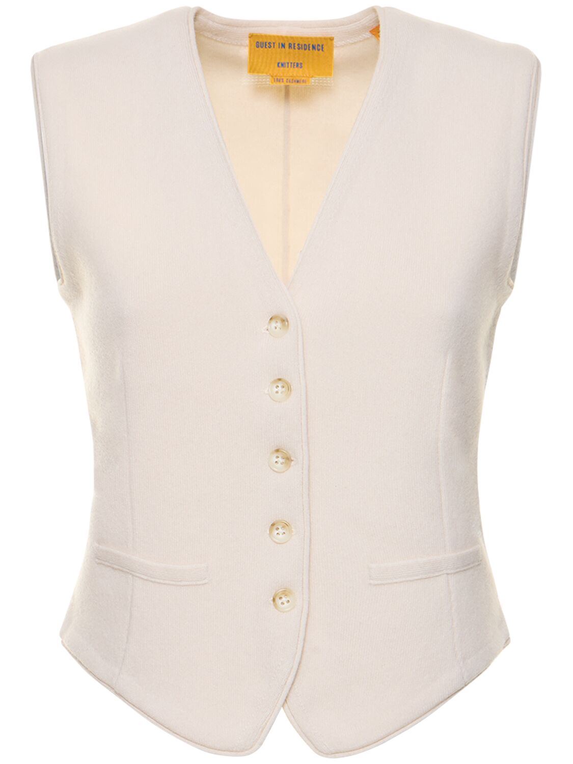 Shop Guest In Residence Tailored Cashmere Vest In White