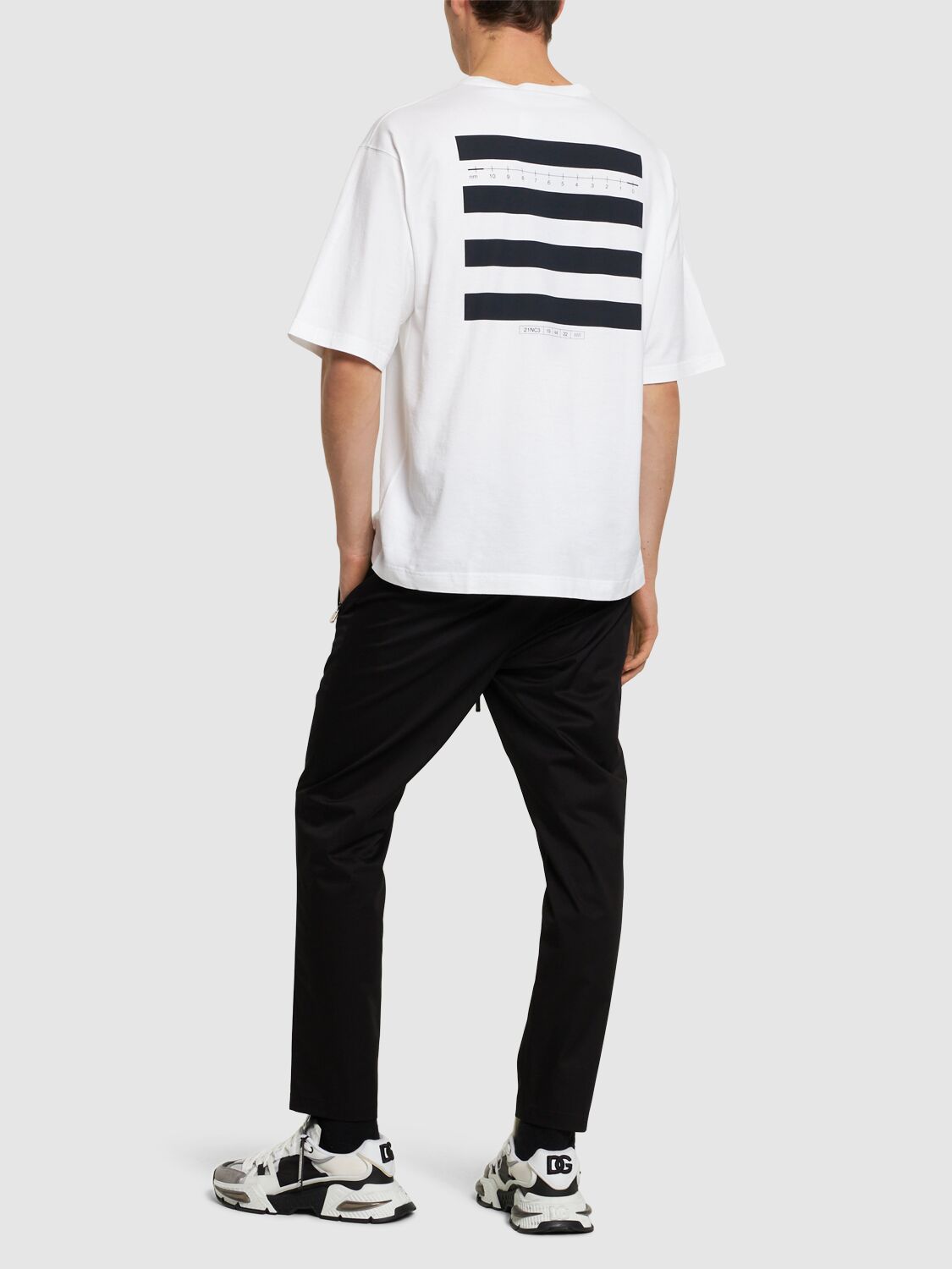 Shop Dolce & Gabbana Oversized Cotton Jersey T-shirt In White Ottico