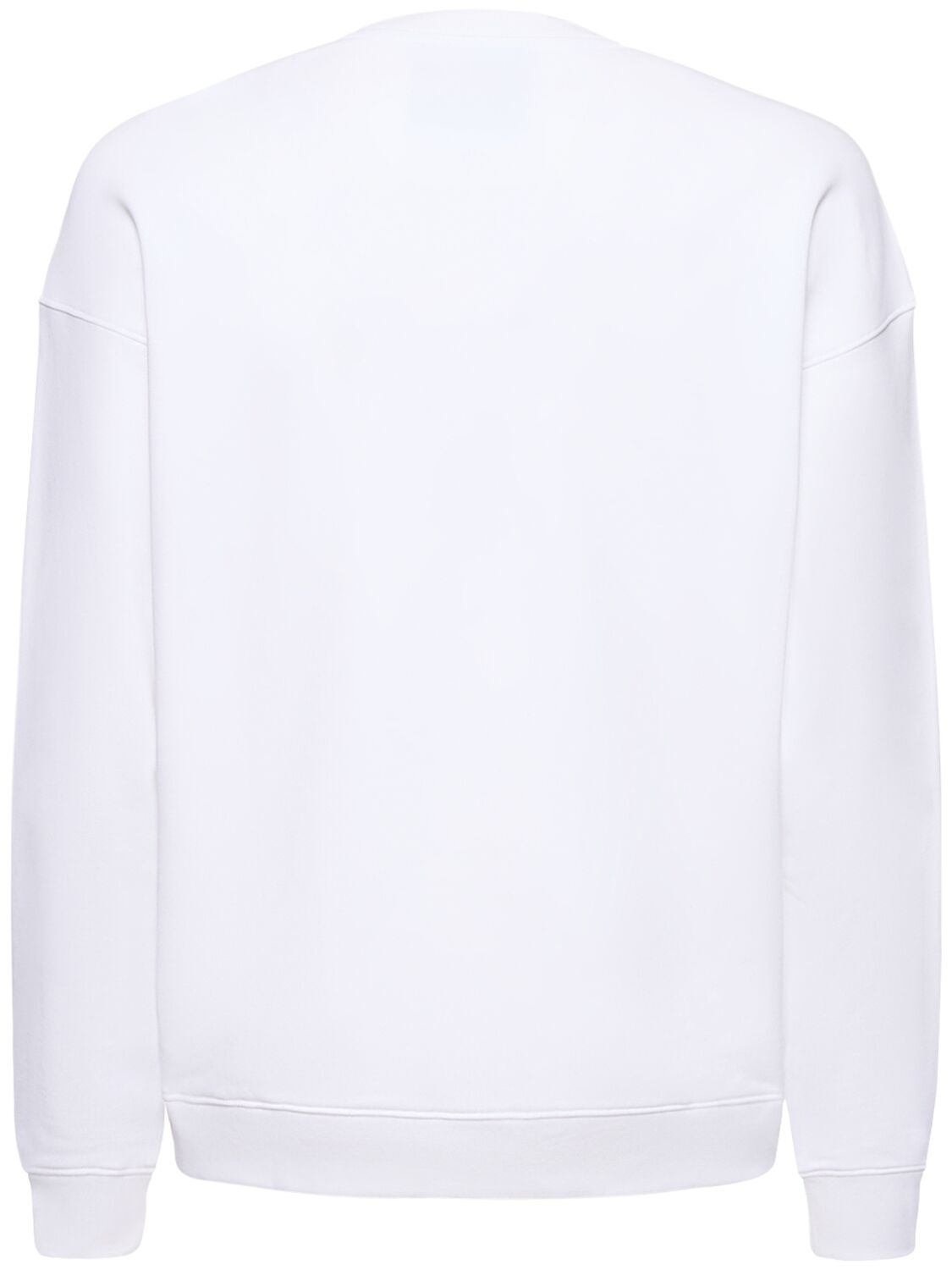 Shop Moschino Teddy Print Organic Cotton Sweatshirt In White