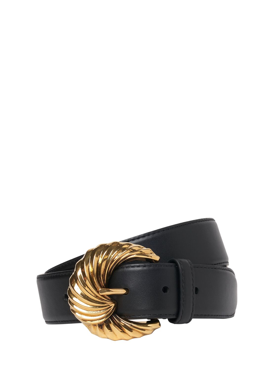 Etro Paisley Buckle Leather Belt In Black