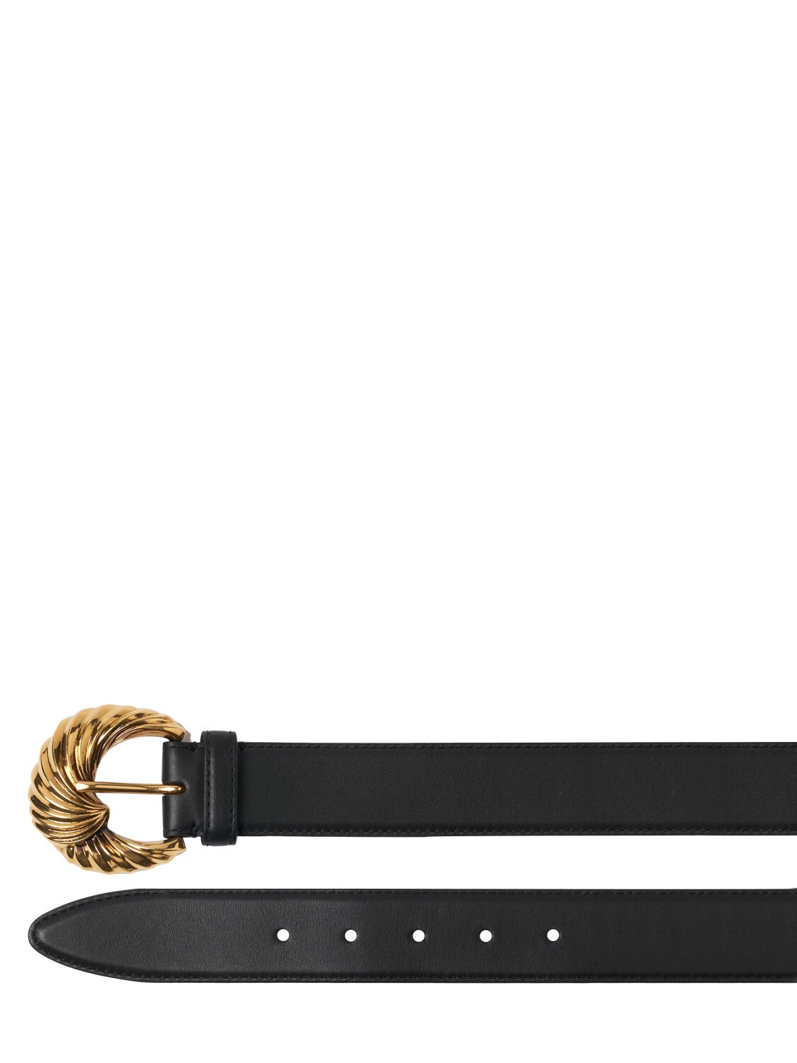 Shop Etro Paisley Buckle Leather Belt In Black