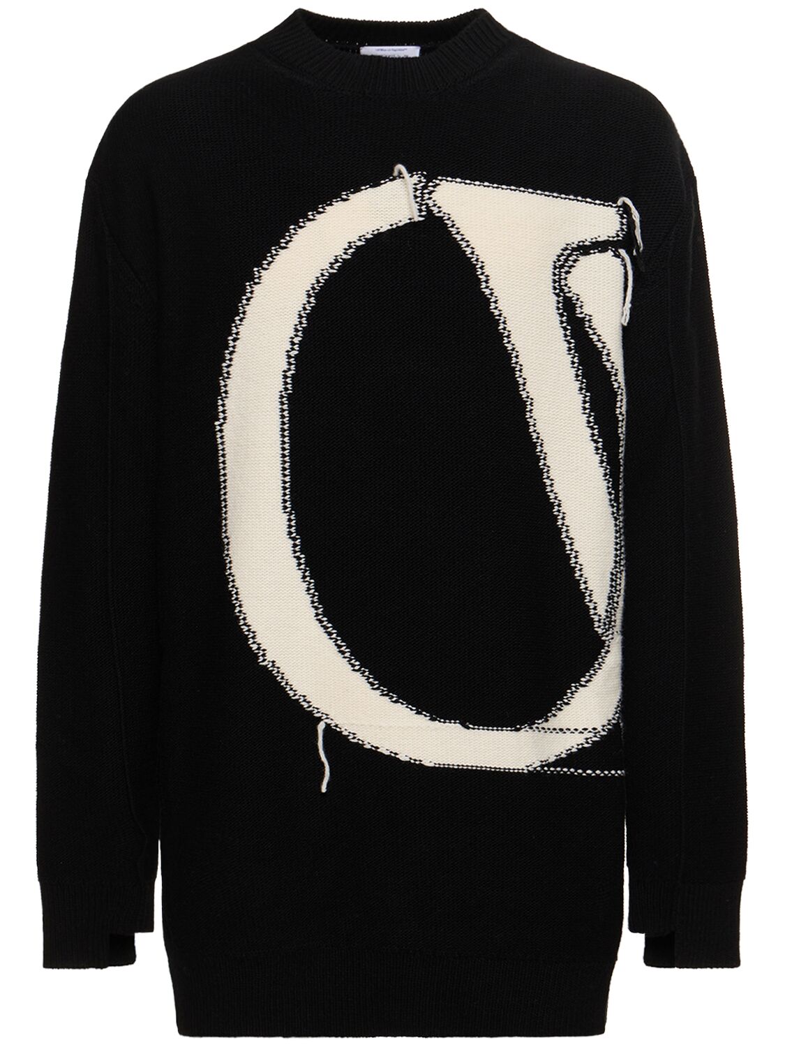 Image of Ow Maxi Logo Wool Knit Sweater