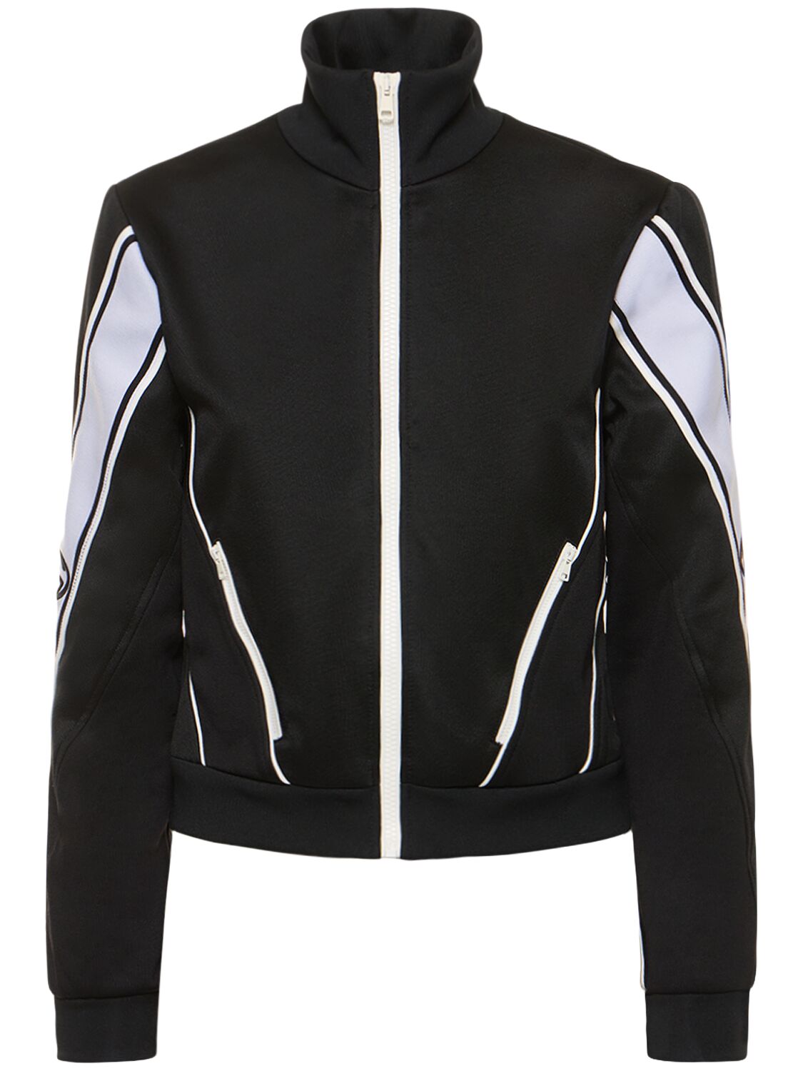Shop Gucci Cotton Blend Zip Jacket In Black,white