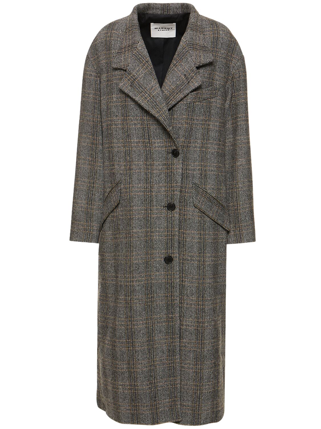 Marant Etoile Sabine Wool Long Coat In Beige