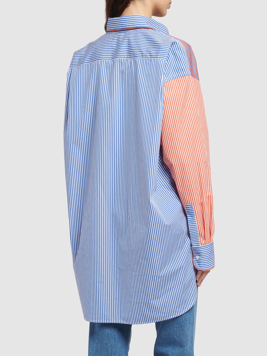 Shop Etro Striped Cotton Poplin Shirt In Multicolor