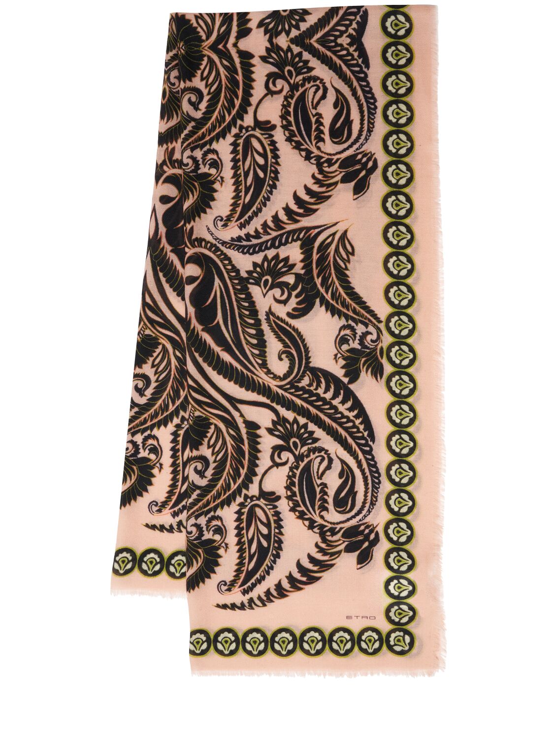 Etro Wool & Cashmere Printed Scarf In Pink