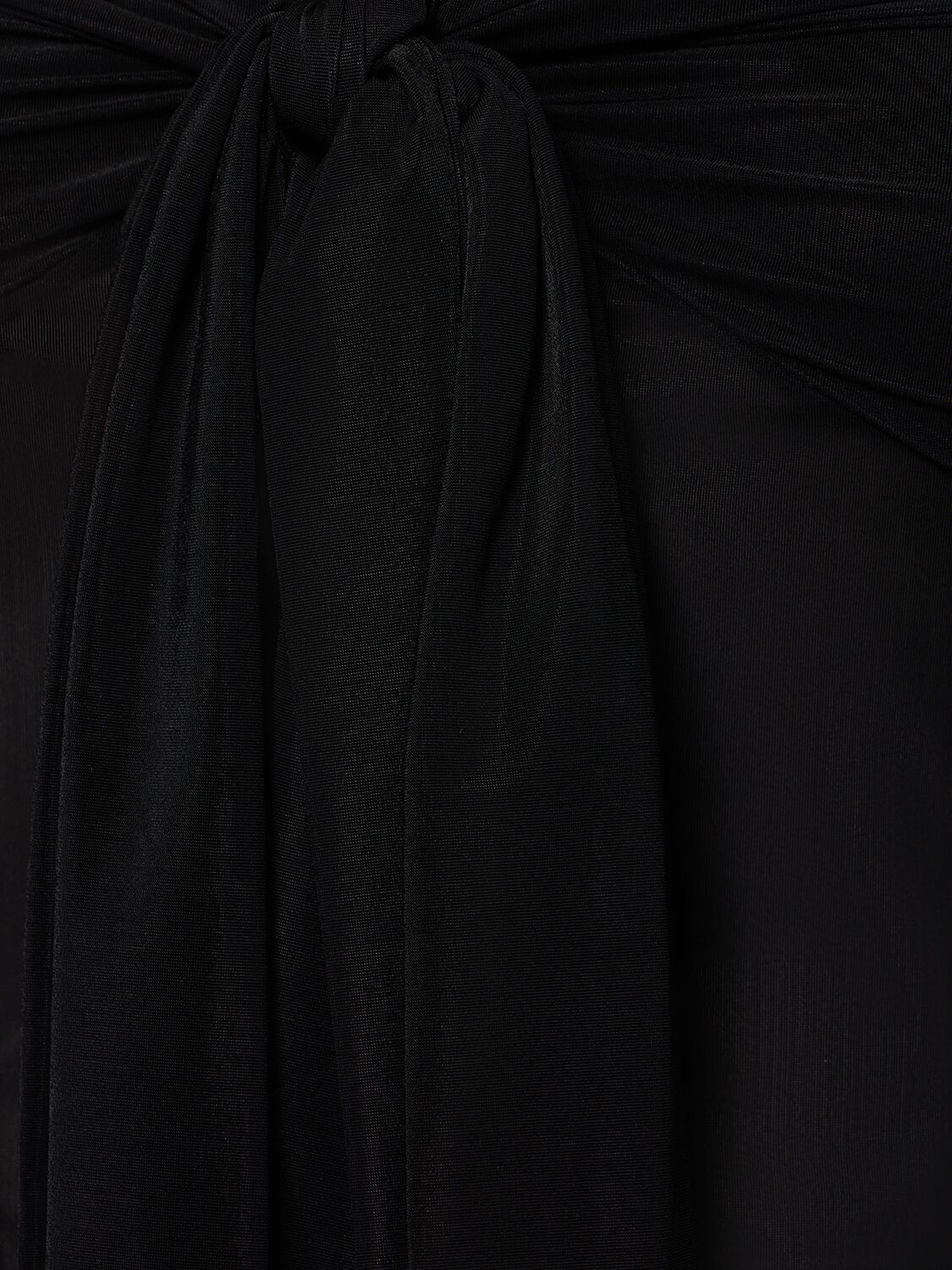 Shop Blumarine Jersey Long Sleeve Top W/bow In Black