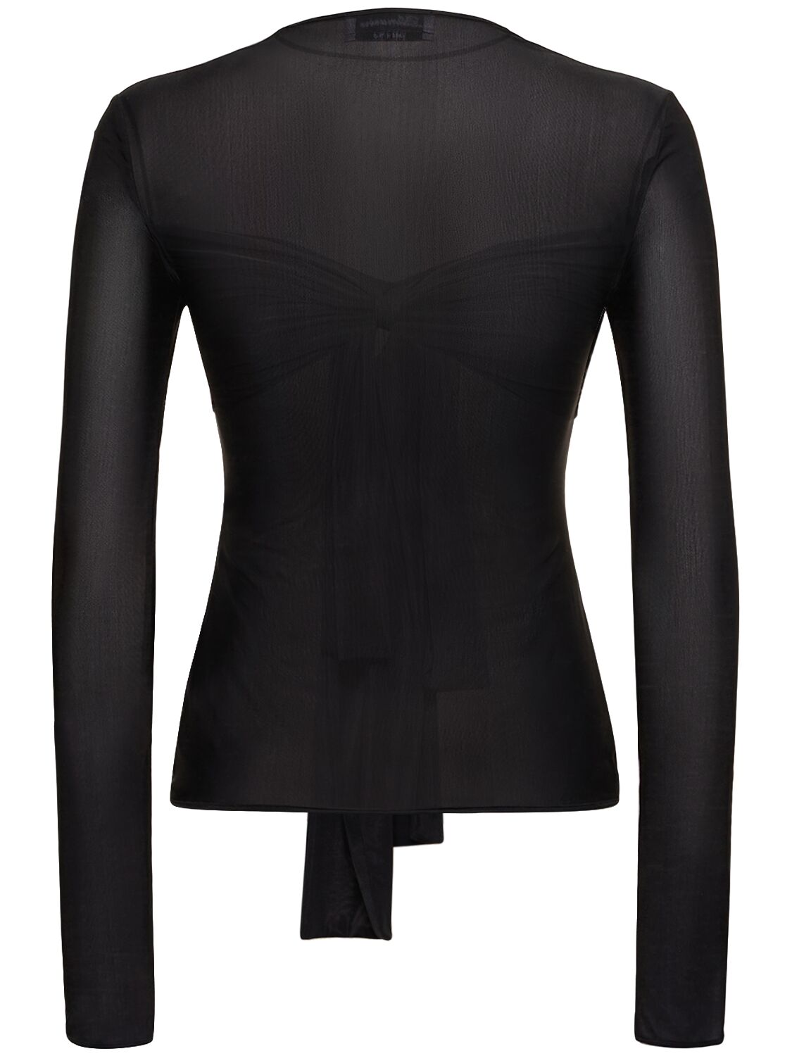 Shop Blumarine Jersey Long Sleeve Top W/bow In Black