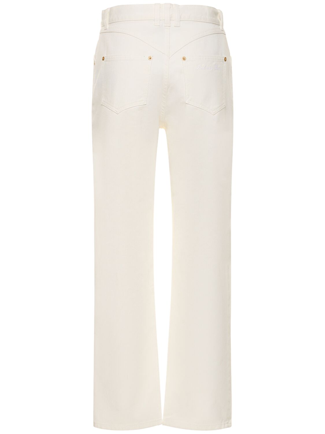 Shop Balmain Denim Straight Jeans In White