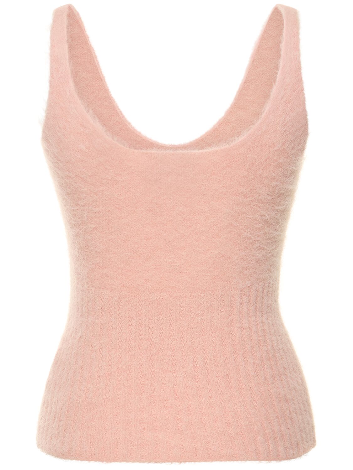 Shop Blumarine Alpaca Blend Knit Tank Top W/crystals In Pink