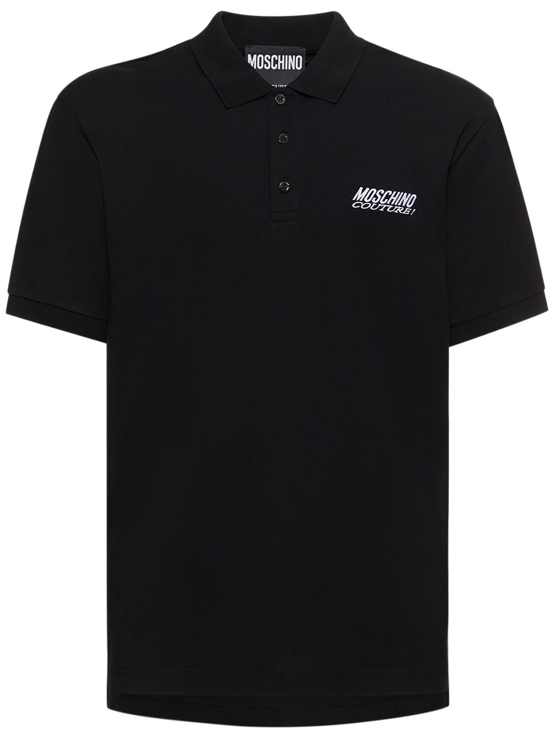Image of Logo Embroidery Cotton Jersey Polo