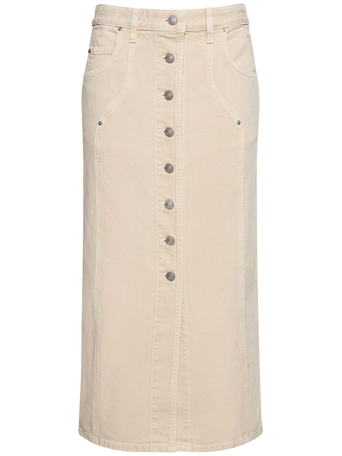 Image of Vandy Cotton Denim Long Skirt