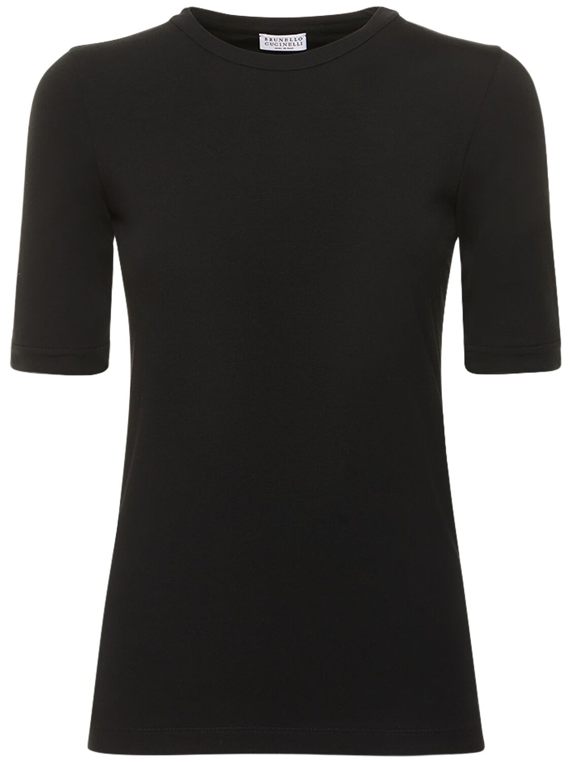 Brunello Cucinelli Stretch Jersey T-shirt In Black