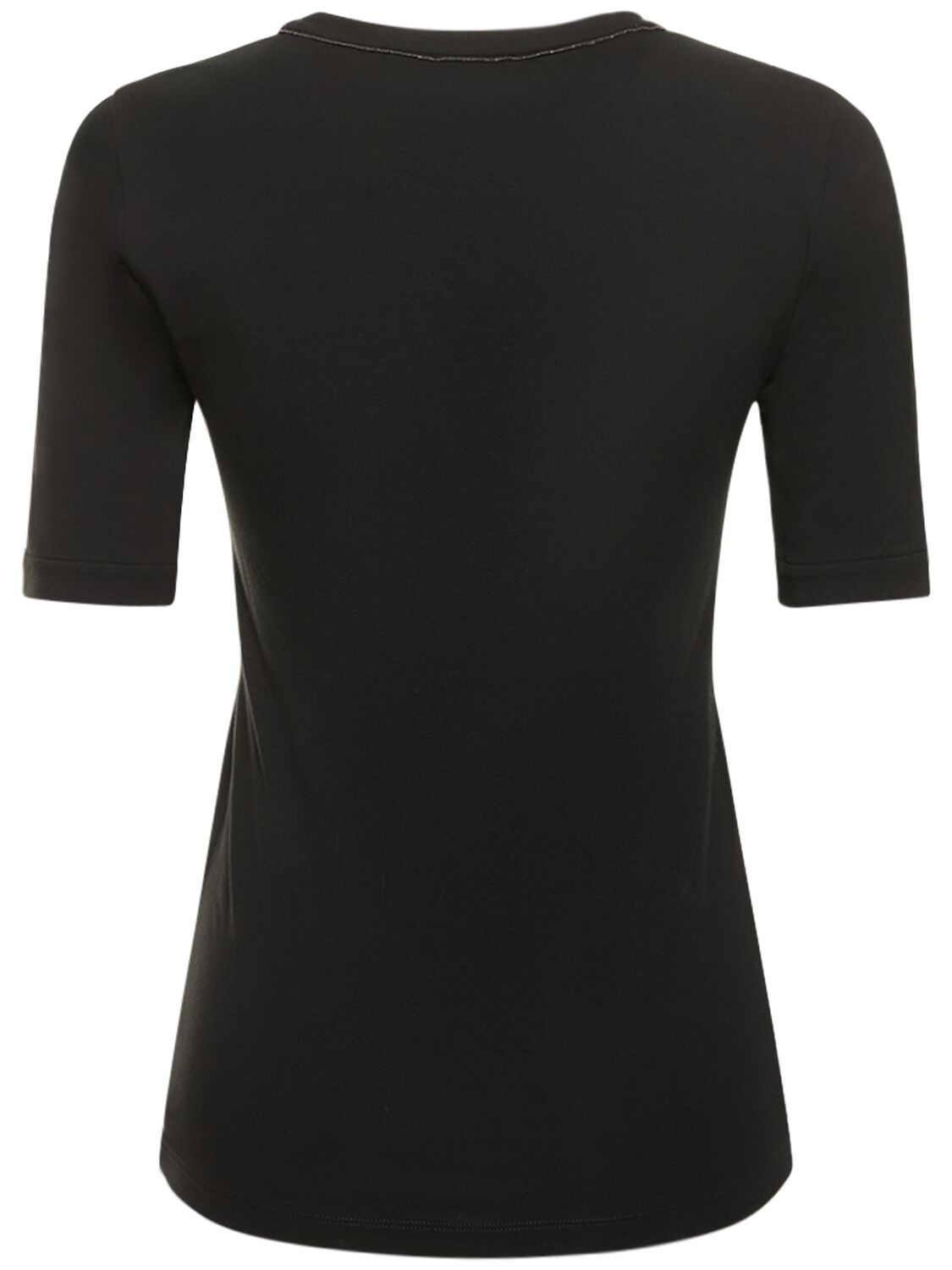 Shop Brunello Cucinelli Stretch Jersey T-shirt In Black