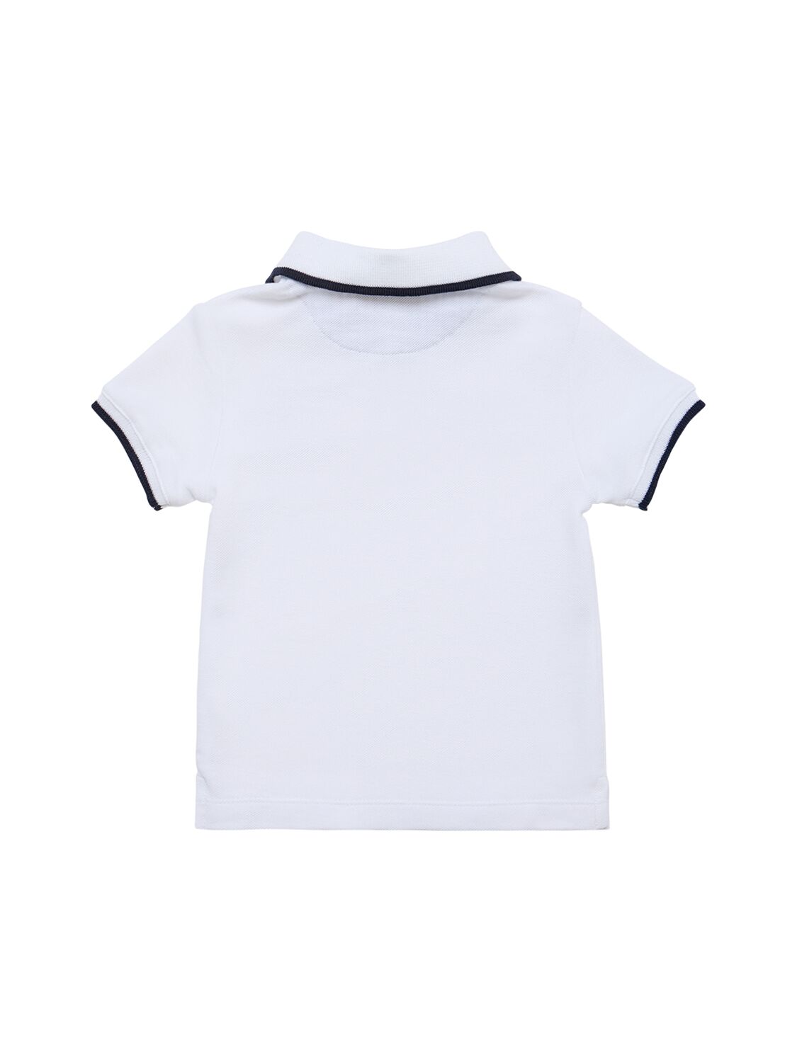 Shop Monnalisa Cotton Piquet Polo Shirt In White,navy