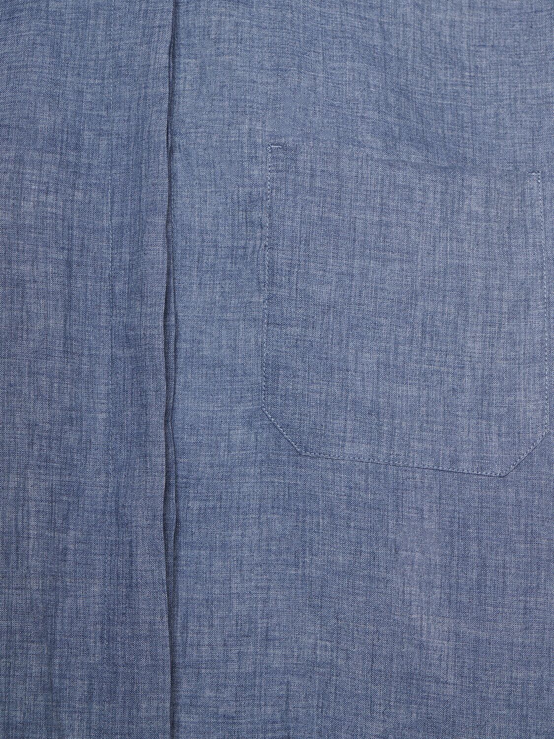 Shop 's Max Mara Kasia Linen Long Sleeve Shirt In Blue