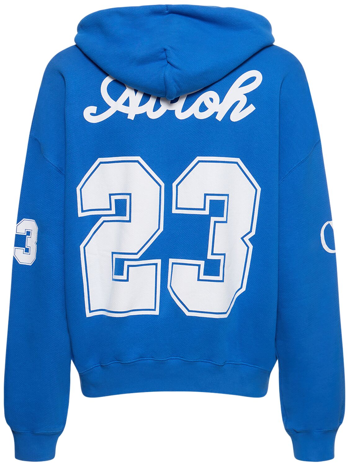 Shop Off-white Football Over Cotton Hoodie In Nautical Blue