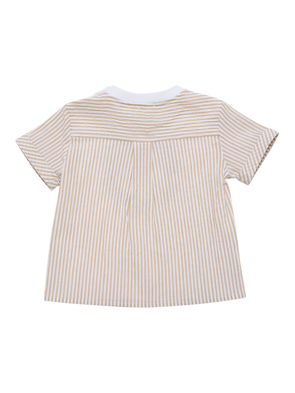 Shop Monnalisa Cotton Jersey T-shirt In White,ecru